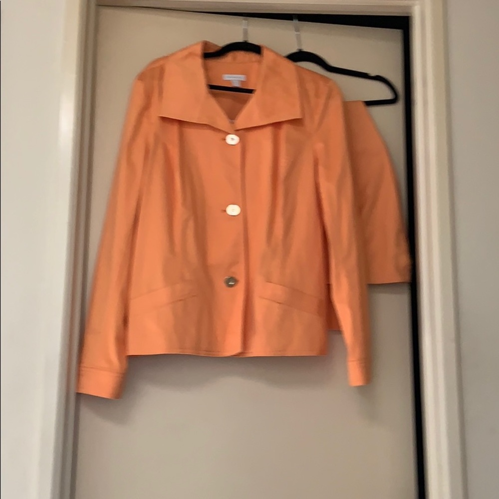 Two Piece Tangerine Pants Suit